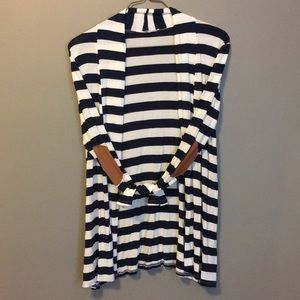 Navy and White Striped Cardigan size medium